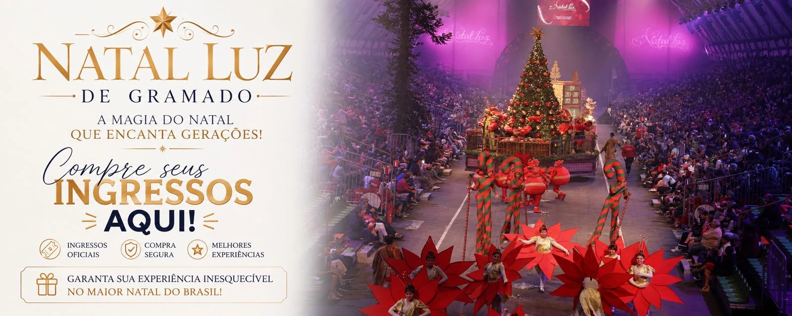 Espetáculo Natal Luz de Gramado com venda antecipada de ingressos